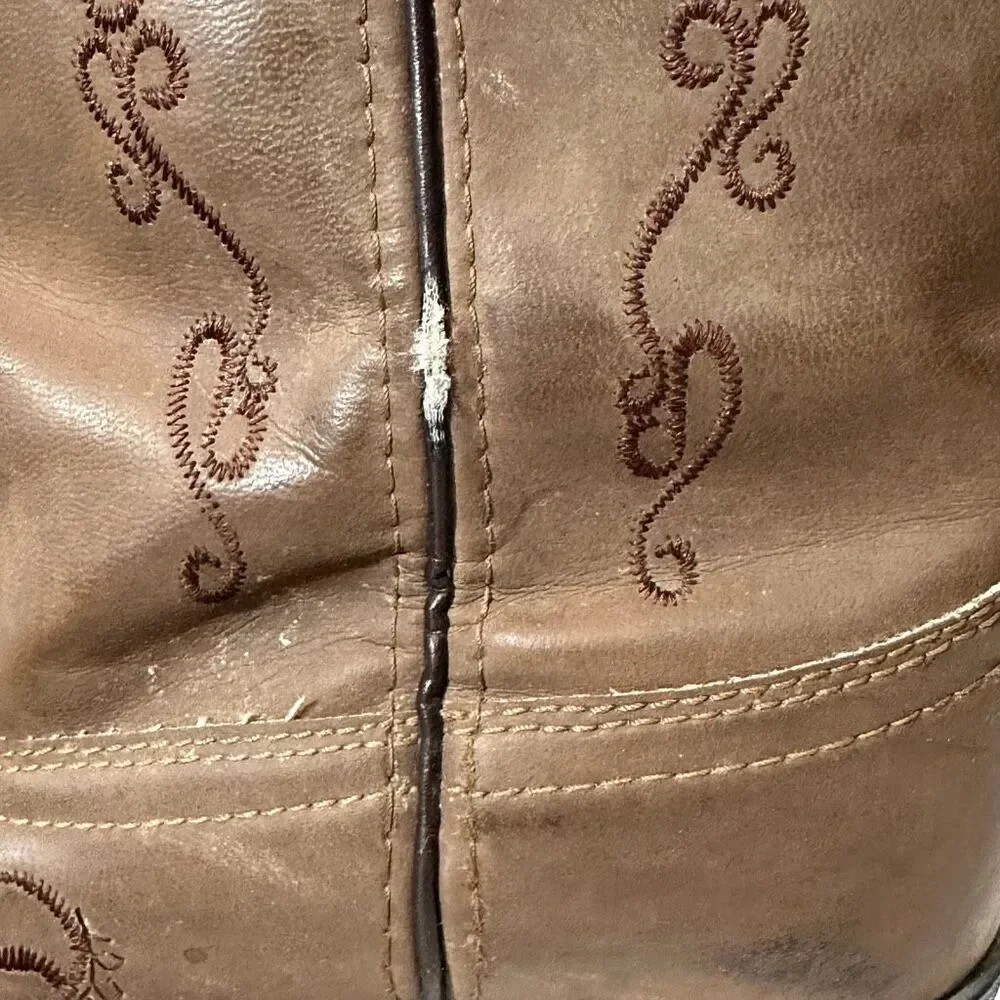 Shyanne Western Boots Embroidered Brown Floral Cowgirl | Girls Size 5